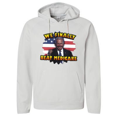 We Finally Beat Medicare Joe Biden Trump Political Debate Performance Fleece Hoodie