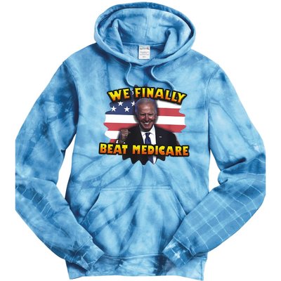 We Finally Beat Medicare Joe Biden Trump Political Debate Tie Dye Hoodie