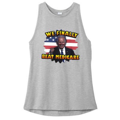 We Finally Beat Medicare Joe Biden Trump Political Debate Ladies PosiCharge Tri-Blend Wicking Tank