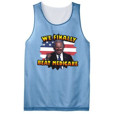 We Finally Beat Medicare Joe Biden Trump Political Debate Mesh Reversible Basketball Jersey Tank