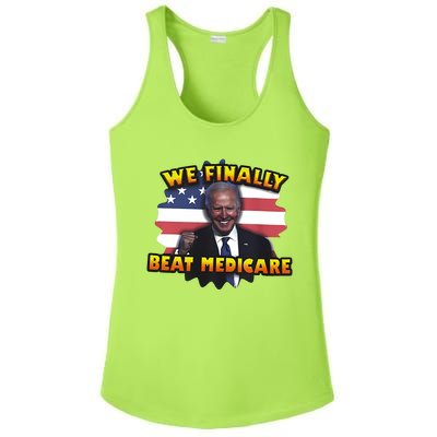 We Finally Beat Medicare Joe Biden Trump Political Debate Ladies PosiCharge Competitor Racerback Tank