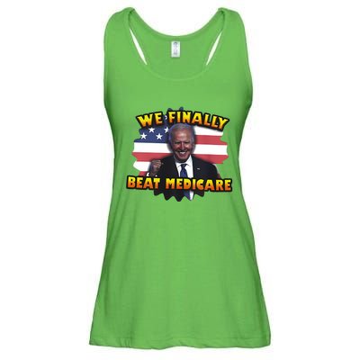 We Finally Beat Medicare Joe Biden Trump Political Debate Ladies Essential Flowy Tank