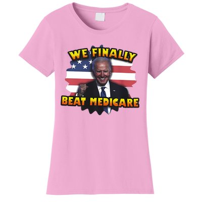 We Finally Beat Medicare Joe Biden Trump Political Debate Women's T-Shirt