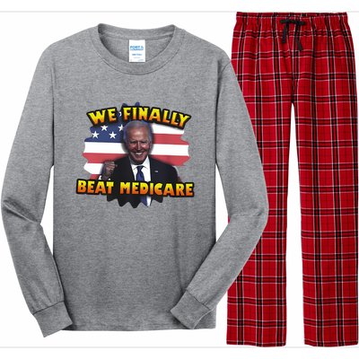 We Finally Beat Medicare Joe Biden Trump Political Debate Long Sleeve Pajama Set