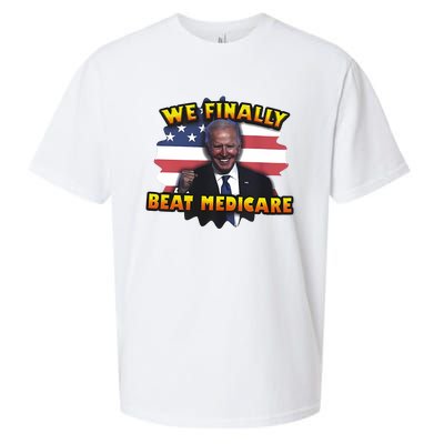 We Finally Beat Medicare Joe Biden Trump Political Debate Sueded Cloud Jersey T-Shirt