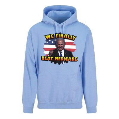 We Finally Beat Medicare Joe Biden Trump Political Debate Unisex Surf Hoodie