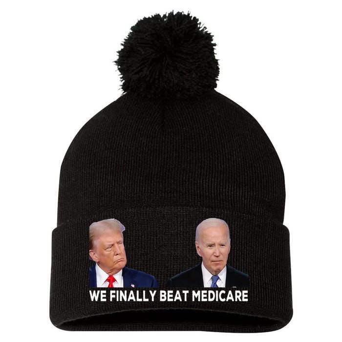 We Finally Beat Medicare Pom Pom 12in Knit Beanie