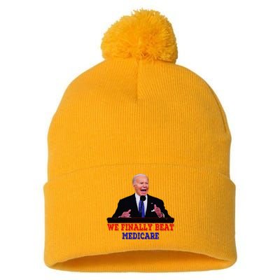 We Finally Beat Medicare Pom Pom 12in Knit Beanie