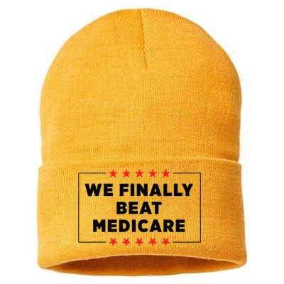 We Finally Beat Medicare Funny Sustainable Knit Beanie