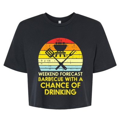 Weekend Forecast Barbecue Funny Bbq Grilling Dad Bella+Canvas Jersey Crop Tee