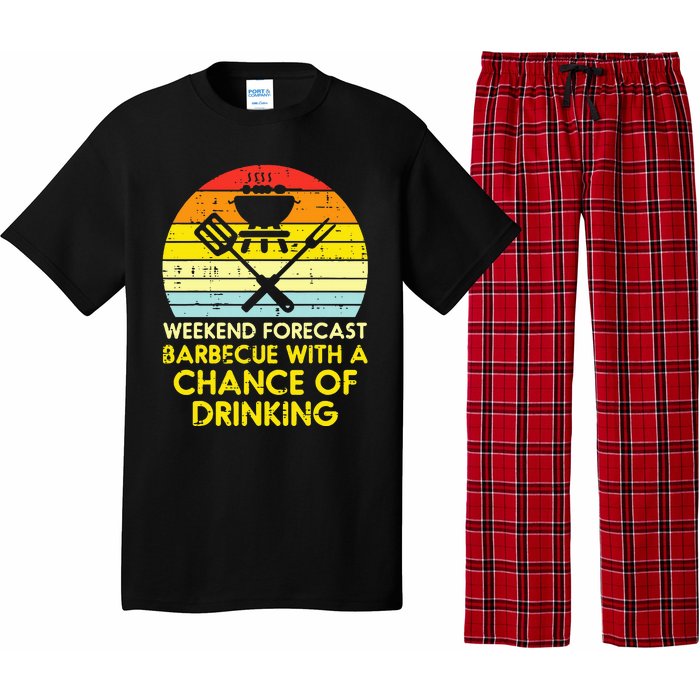 Weekend Forecast Barbecue Funny Bbq Grilling Dad Pajama Set