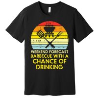 Weekend Forecast Barbecue Funny Bbq Grilling Dad Premium T-Shirt