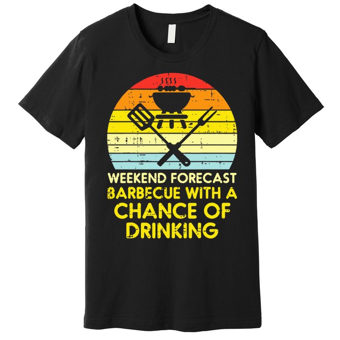 Weekend Forecast Barbecue Funny Bbq Grilling Dad Premium T-Shirt