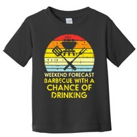 Weekend Forecast Barbecue Funny Bbq Grilling Dad Toddler T-Shirt