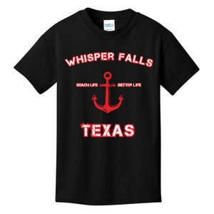 Whisper Falls Beach Life Better Life Texas Kids T-Shirt