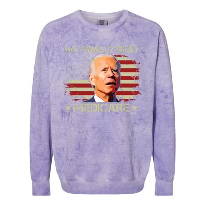 We Finally Beat Medicare Colorblast Crewneck Sweatshirt