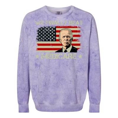 We Finally Beat Medicare Funny Anti Biden Colorblast Crewneck Sweatshirt