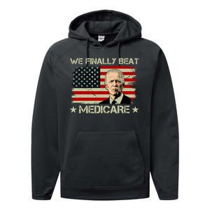 We Finally Beat Medicare Funny Anti Biden Performance Fleece Hoodie