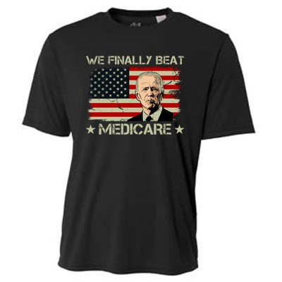 We Finally Beat Medicare Funny Anti Biden Cooling Performance Crew T-Shirt