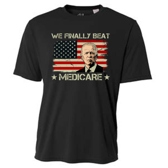 We Finally Beat Medicare Funny Anti Biden Cooling Performance Crew T-Shirt