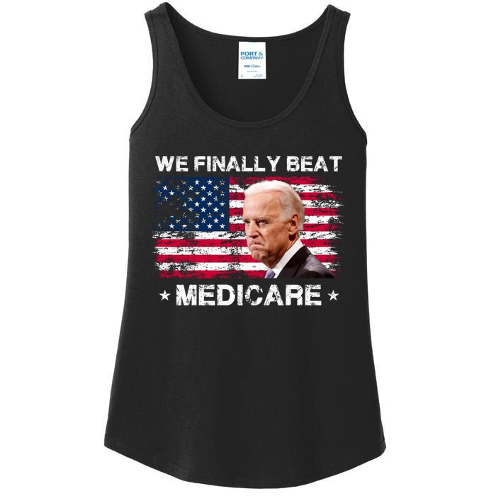 We Finally Beat Medicare Funny Anti Biden Ladies Essential Tank