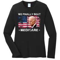 We Finally Beat Medicare Funny Anti Biden Ladies Long Sleeve Shirt