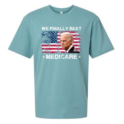 We Finally Beat Medicare Funny Anti Biden Sueded Cloud Jersey T-Shirt