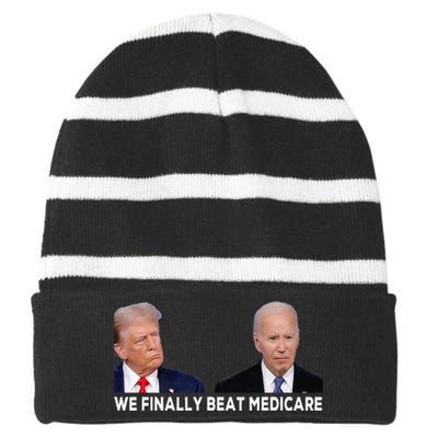 We Finally Beat Medicare Striped Beanie with Solid Band