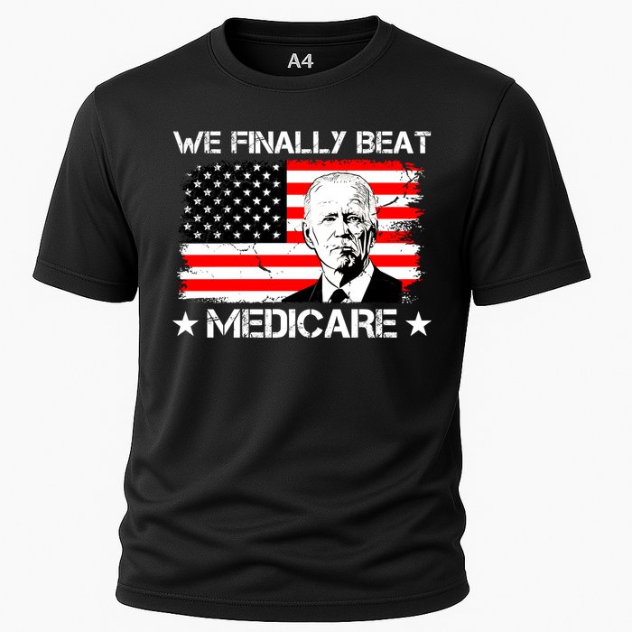 We Finally Beat Medicare Funny Anti Biden Cooling Performance Crew T-Shirt