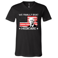 We Finally Beat Medicare Funny Anti Biden V-Neck T-Shirt