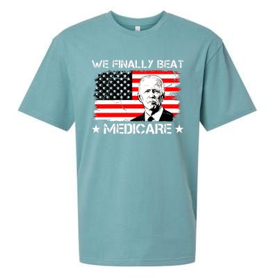 We Finally Beat Medicare Funny Anti Biden Sueded Cloud Jersey T-Shirt