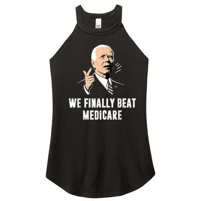 We Finally Beat Medicare Joe Biden Women's Perfect Tri Rocker Tank