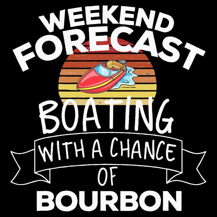 Weekend Forecast Boating With A Chance Of Bourbon Summer Drawstring Bag
