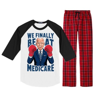 We Finally Beat Medicare Funny Biden Raglan Sleeve Pajama Set