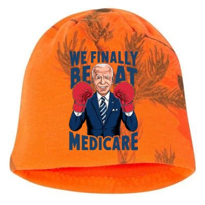 We Finally Beat Medicare Funny Biden Kati - Camo Knit Beanie