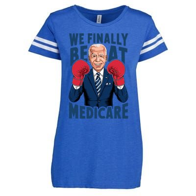 We Finally Beat Medicare Funny Biden Enza Ladies Jersey Football T-Shirt