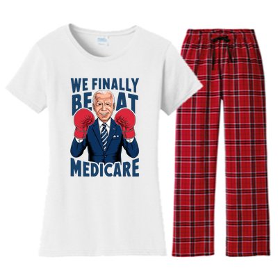 We Finally Beat Medicare Funny Biden Women's Flannel Pajama Set