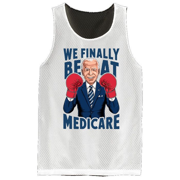 We Finally Beat Medicare Funny Biden Mesh Reversible Basketball Jersey Tank