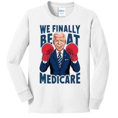 We Finally Beat Medicare Funny Biden Kids Long Sleeve Shirt