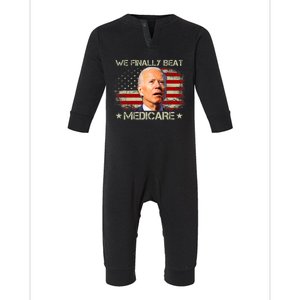 We Finally Beat Medicare Funny Joe Biden Infant Fleece One Piece