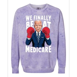 We Finally Beat Medicare Funny Biden Colorblast Crewneck Sweatshirt