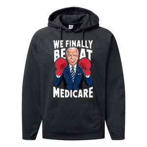 We Finally Beat Medicare Funny Biden Performance Fleece Hoodie