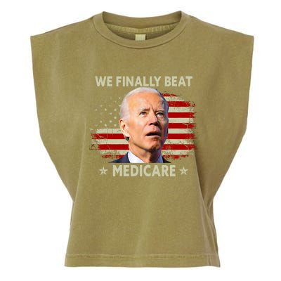 We Finally Beat Medicare Funny Biden Garment-Dyed Women's Muscle Tee