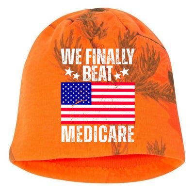 We Finally Beat Medicare Funny Politics 2024 Election Kati - Camo Knit Beanie