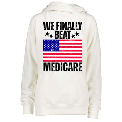 We Finally Beat Medicare Funny Politics 2024 Election Womens Funnel Neck Pullover Hood