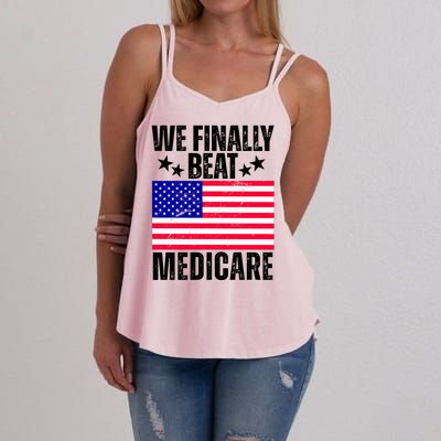 We Finally Beat Medicare Funny Politics 2024 Election Women's Strappy Tank