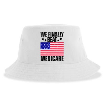 We Finally Beat Medicare Funny Politics 2024 Election Sustainable Bucket Hat