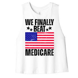 We Finally Beat Medicare Funny Politics 2024 Election Women's Racerback Cropped Tank