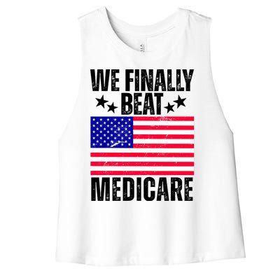 We Finally Beat Medicare Funny Politics 2024 Election Women's Racerback Cropped Tank