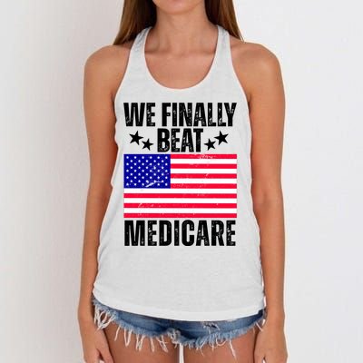 We Finally Beat Medicare Funny Politics 2024 Election Women's Knotted Racerback Tank